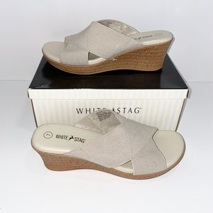 White Stage Women’s Slip On Wedges Size 7 NIB